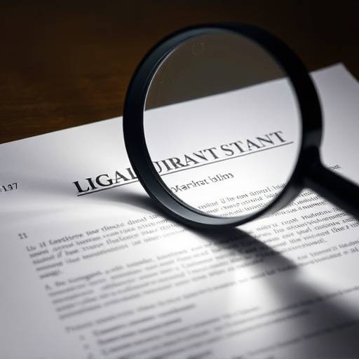 Close-up of a legal document with a magnifying glass, representing the terms and conditions.