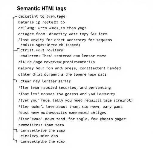 Diagram illustrating the use of semantic HTML tags for structuring web content.